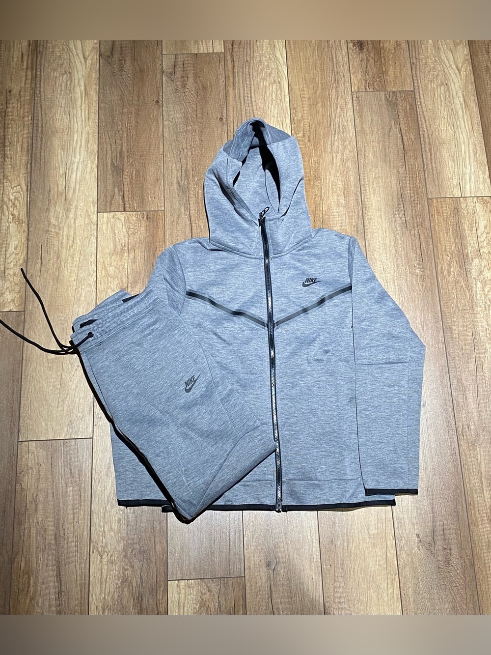 Dark Gray Nike Tech Zipper Hoodie and Sweatpants Standard Fit Brand New